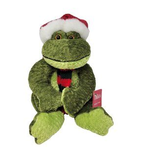 15" Frog Plush Stuffed Animal W/ Winter Hat & Scarf Dillard's Holiday Friend NWT
